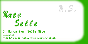 mate selle business card
